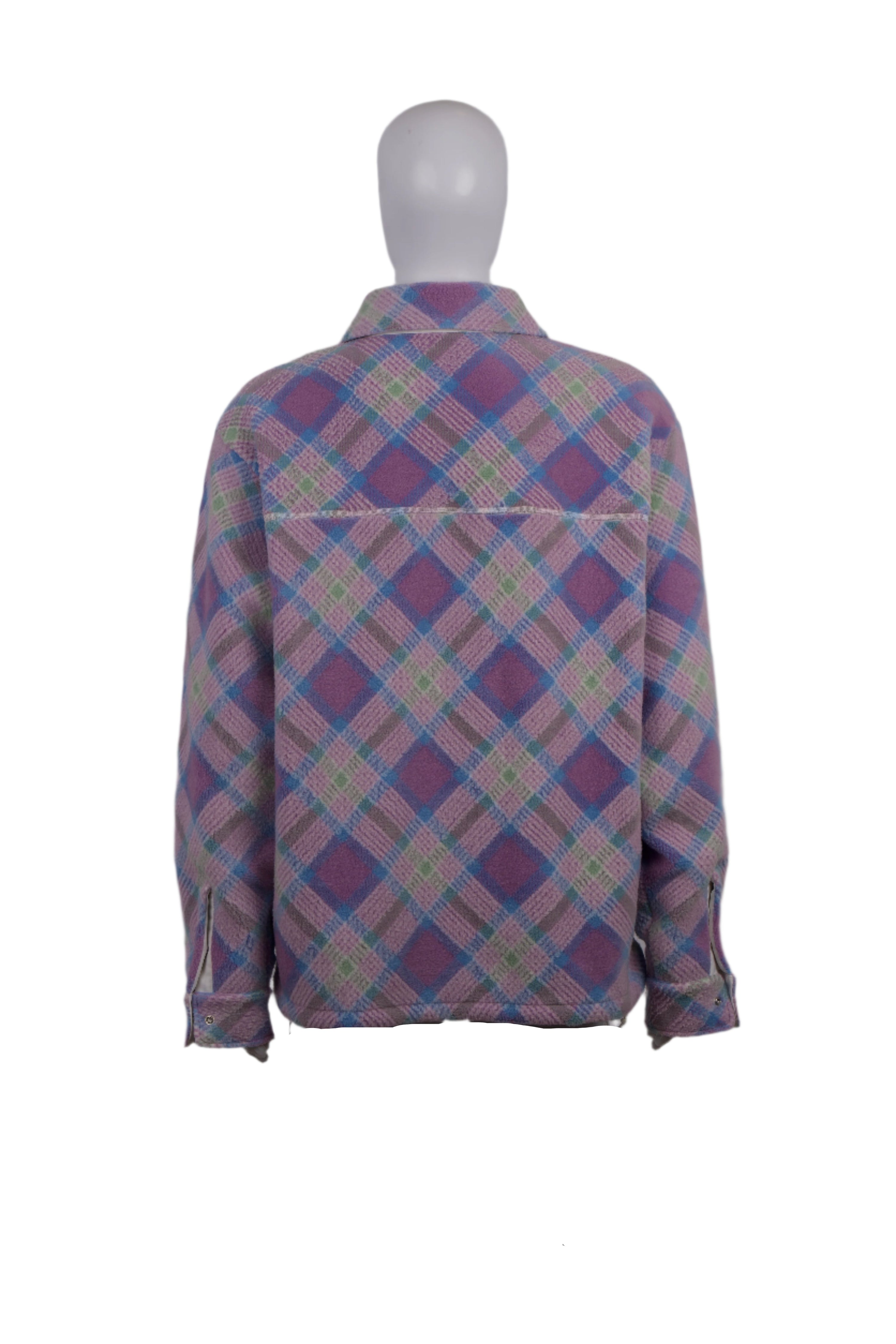 DIOR PURPLE PATCHWORK PLAID SWEATERSHIRT