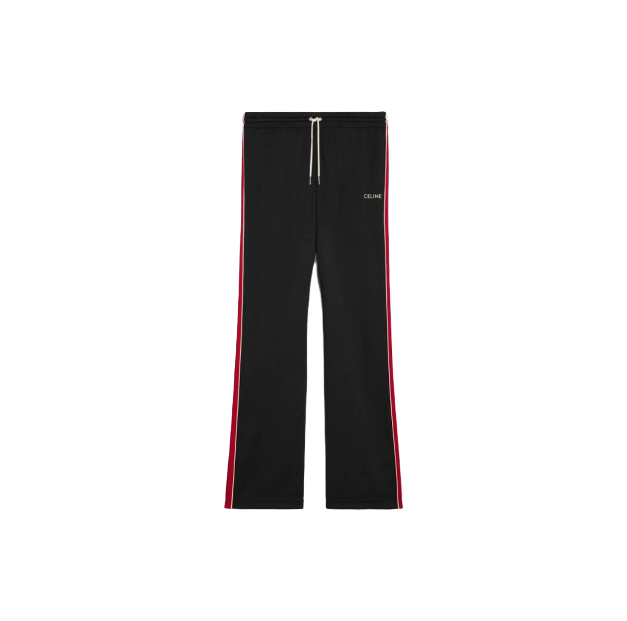 CELINE BLACK LOGO PANTS WITH RED LINE