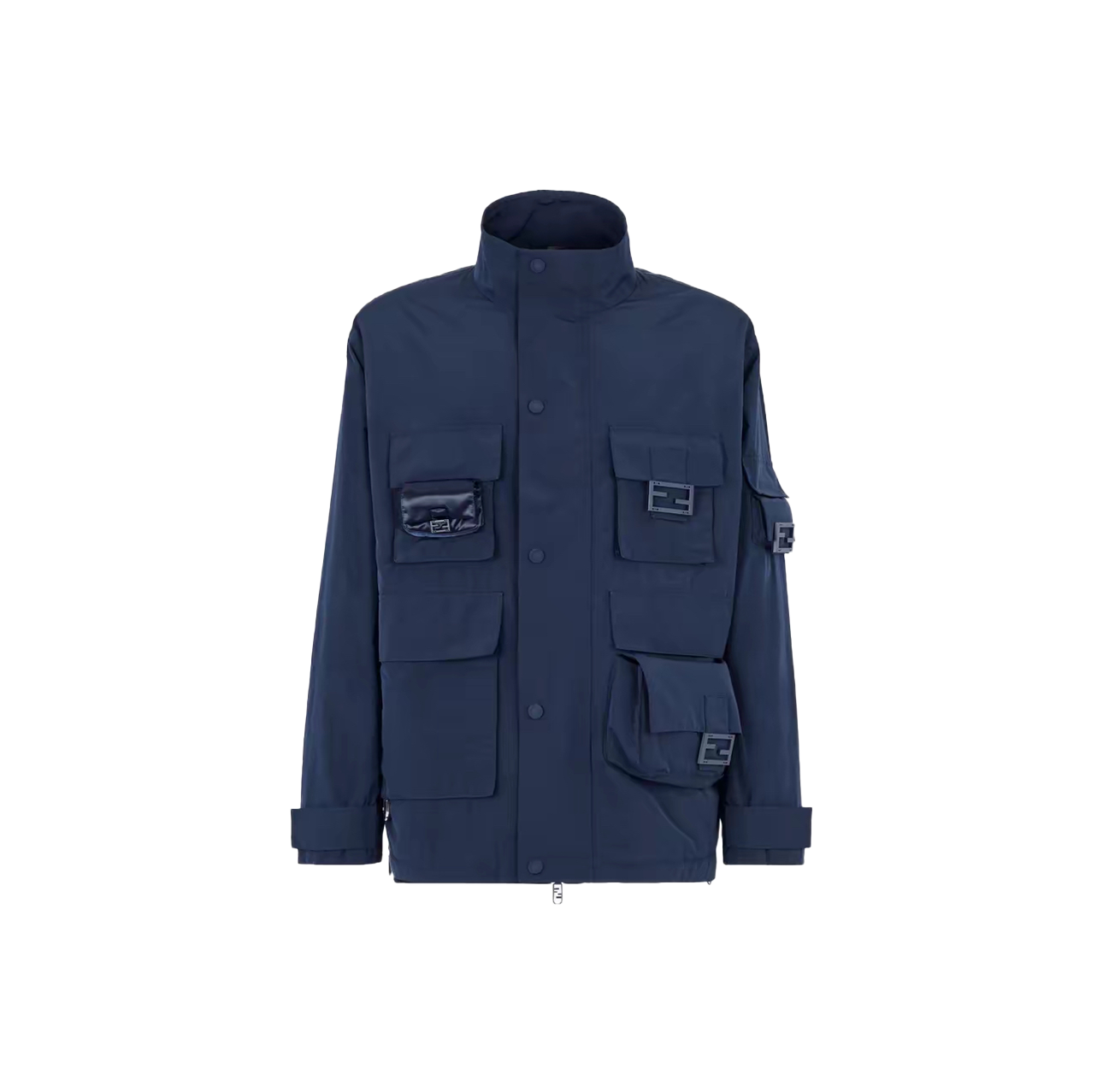 FENDI BLACK MULTI POCKETS WATERPROOF JACKET