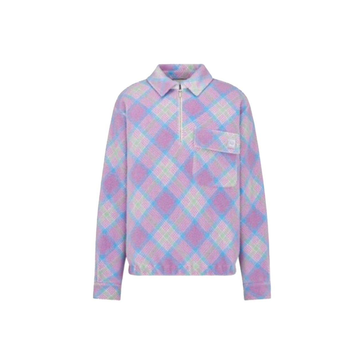 DIOR PURPLE PATCHWORK PLAID SWEATERSHIRT